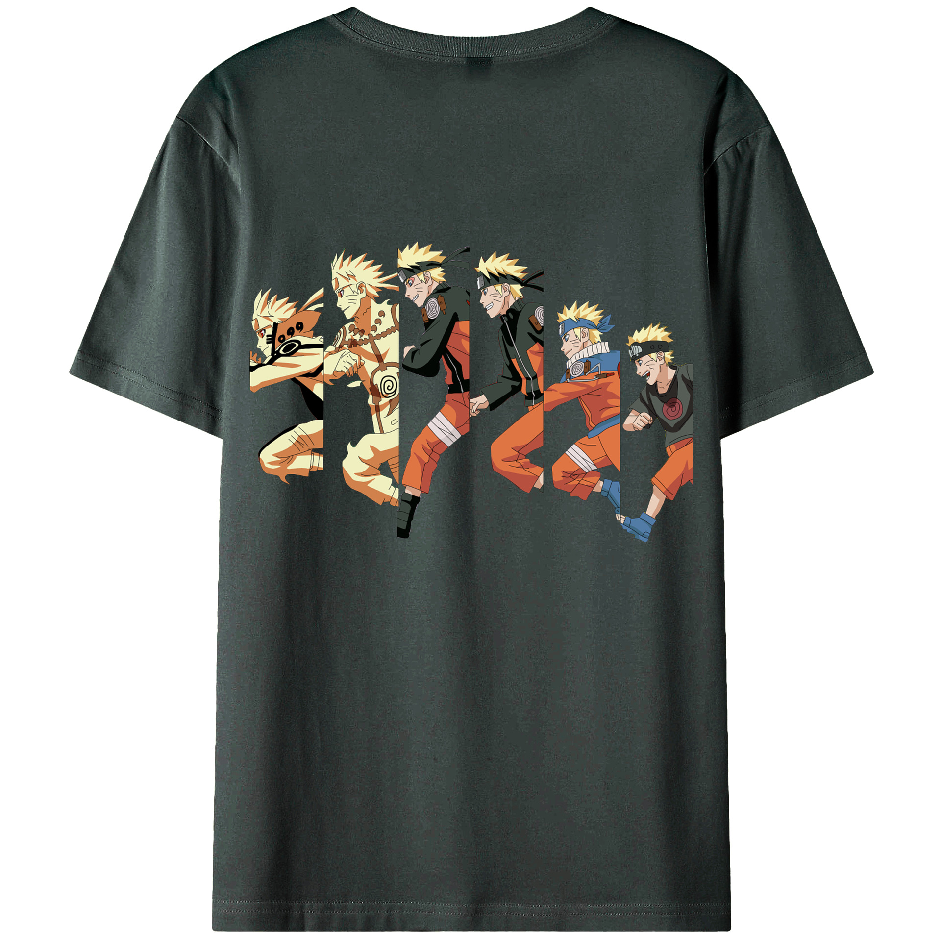 （画像用） NARUTO -ナルト- うずまき ナルト Uzumaki Naruto 綿100％ メンズ半袖Tシャツ（バックプリント） 通気性